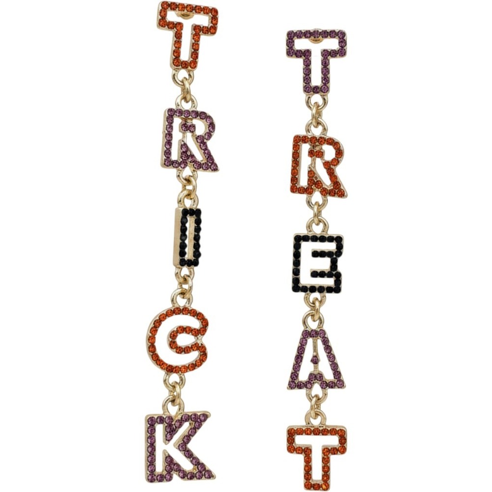 Halloween Trick or Treat Crystal Drop Earrings NWT